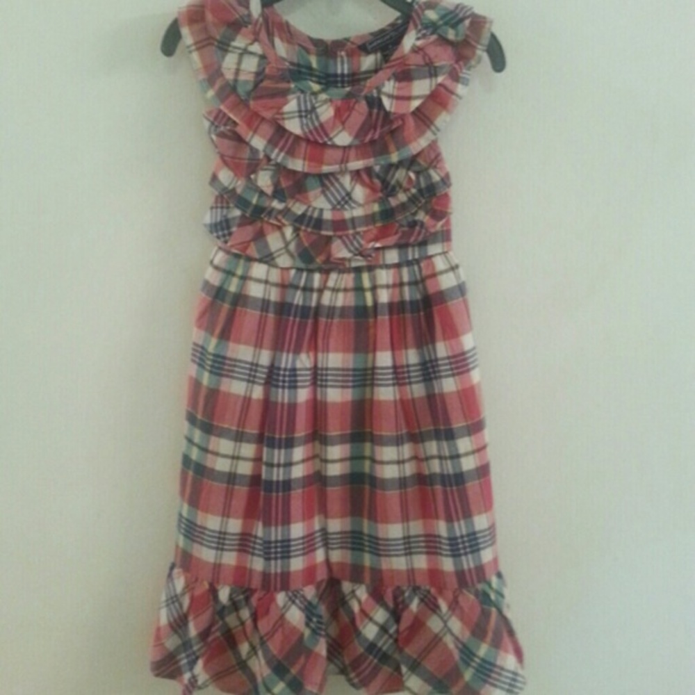 NEW AMERICAN LIVING PLAID DRESS LITTLE GIRLS sz 6 EASTER DRESS